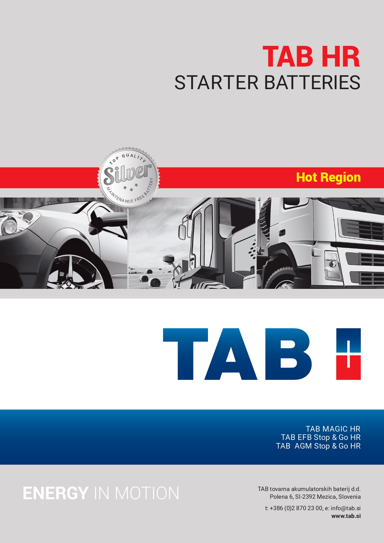 TAB Hot Region Batteries catalogue cover